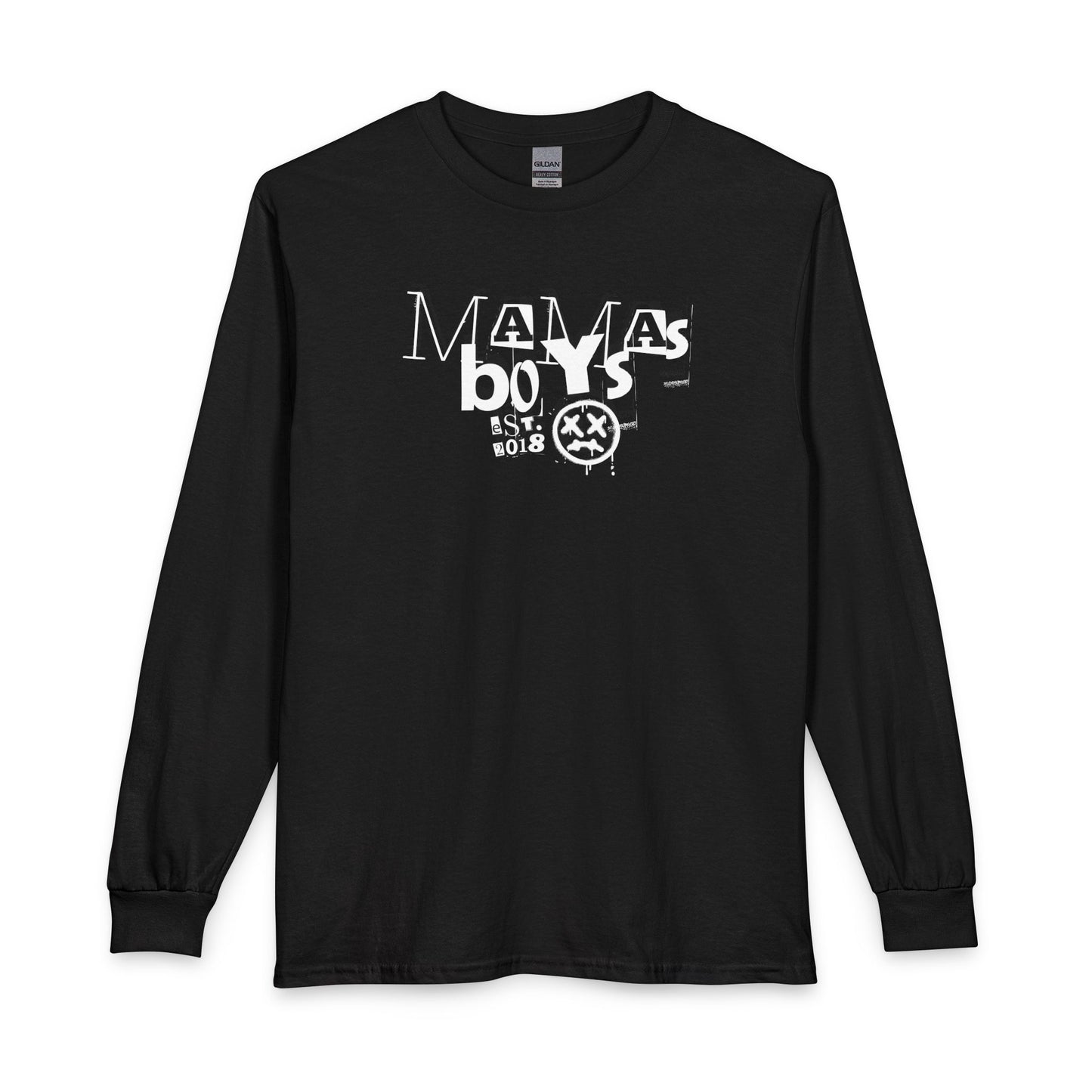 Mamas Boys Retro Grunge Logo Long Sleeve Tee
