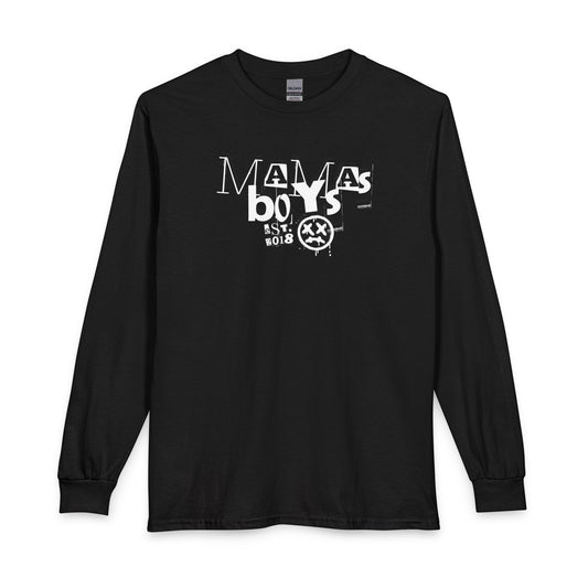 Mamas Boys Retro Grunge Logo Long Sleeve Tee