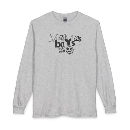 Mamas Boys Retro Grunge Logo Long Sleeve Tee