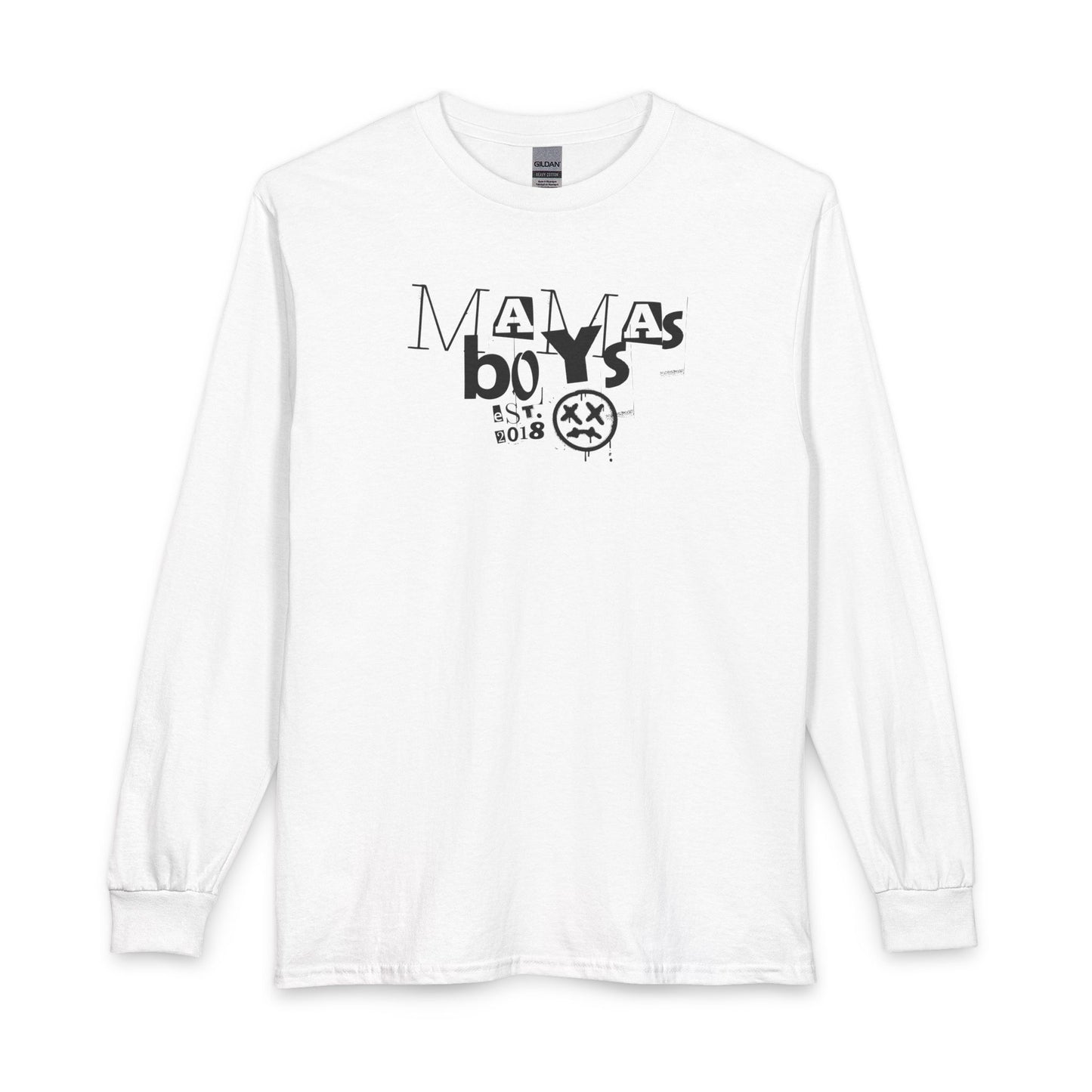 Mamas Boys Retro Grunge Logo Long Sleeve Tee