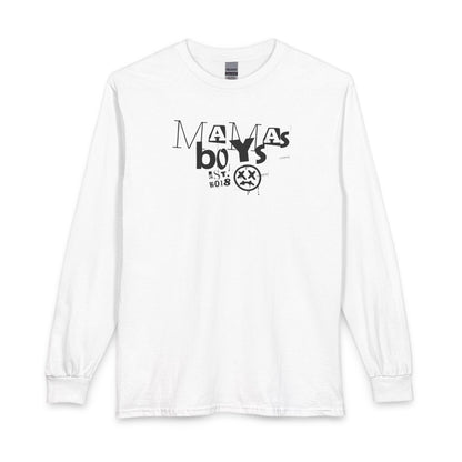 Mamas Boys Retro Grunge Logo Long Sleeve Tee